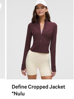 nwt lululemon define cropped jacket in goodnight plum size 6 🍇💜